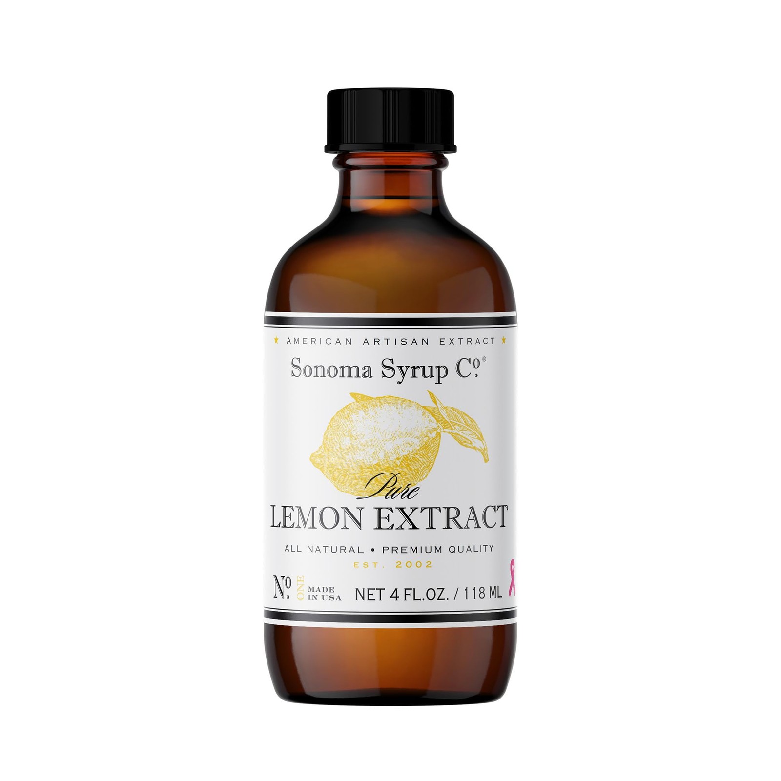 Organic California Lemon Extract 4 Ounce All Natural Gluten Free Sugar Free