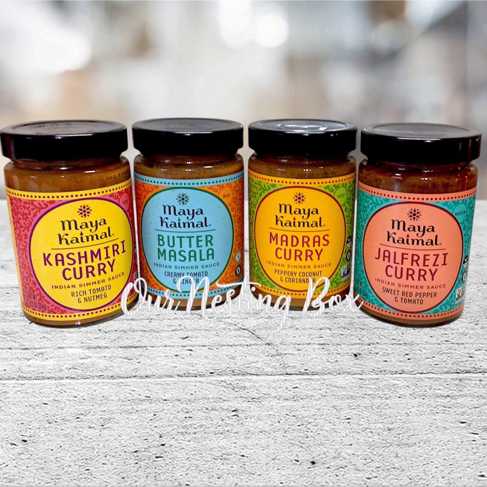 4 Maya Kaimal Kashmiri Butter Marsala Madras Jalfrezi Curry Simmer Sauce
