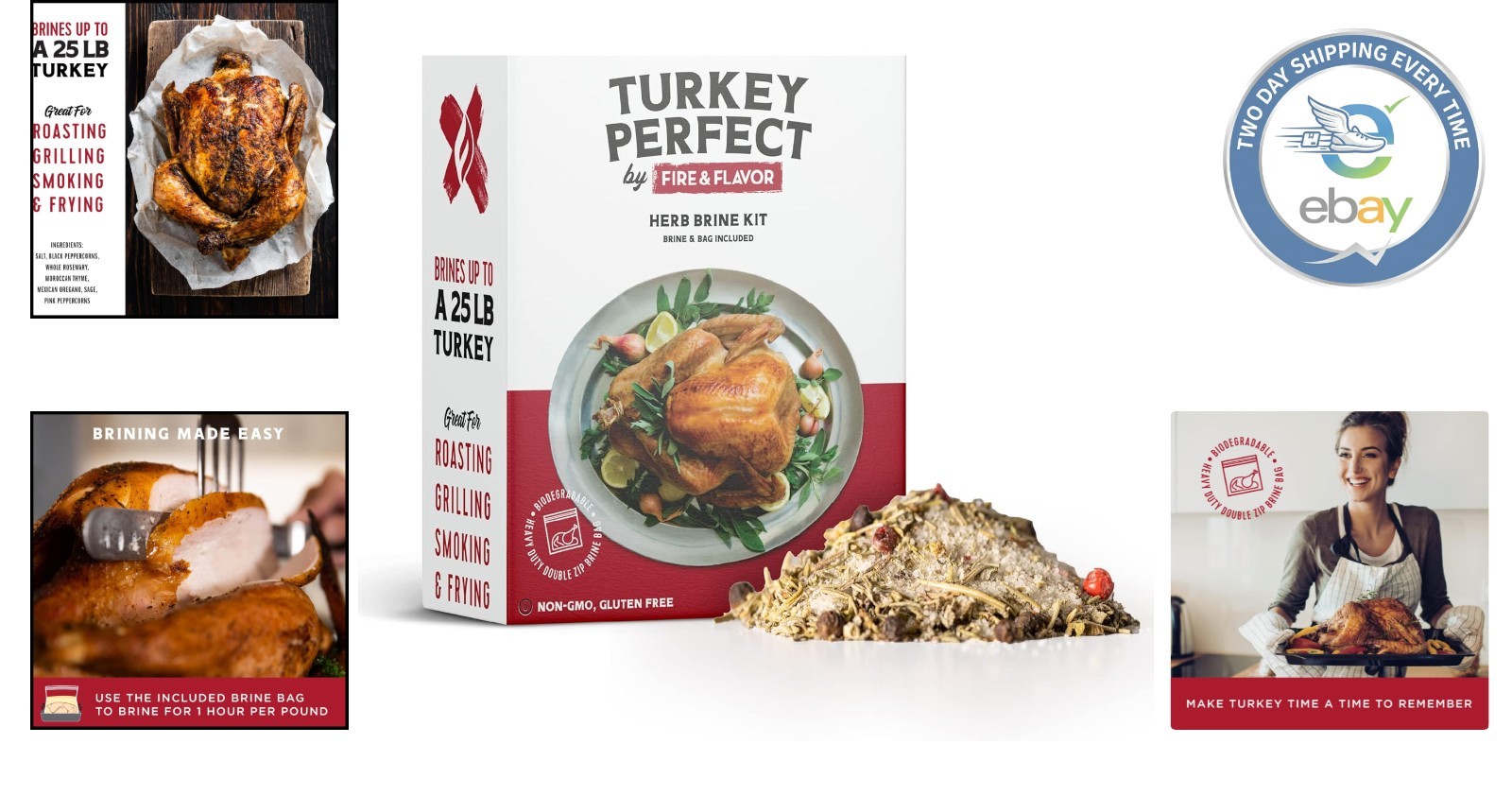 Ultimate Turkey Brining Kit: Natural Herbs, Recipes & Double-Zipper Bag Included