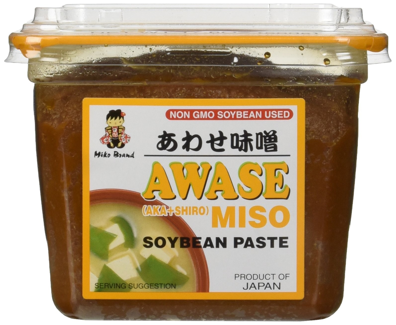 Miko – Awase Miso Soyabean Paste (Aka + Shiro) – 500 17.64 Ounce (Pack of 1)