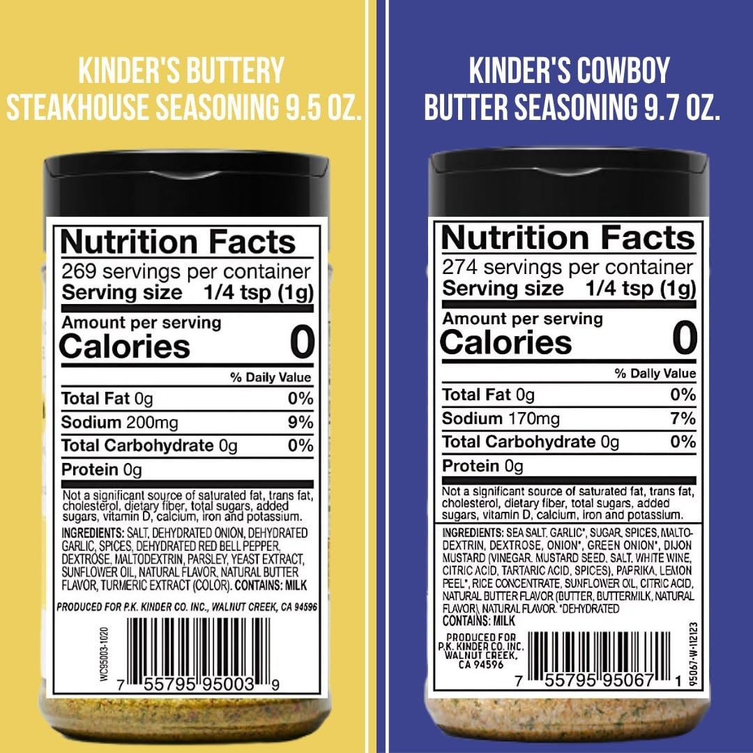 Gourmet Steakhouse & Cowboy Butter Seasoning Set – 2 Pack, 9.5 oz Rubs for Grill