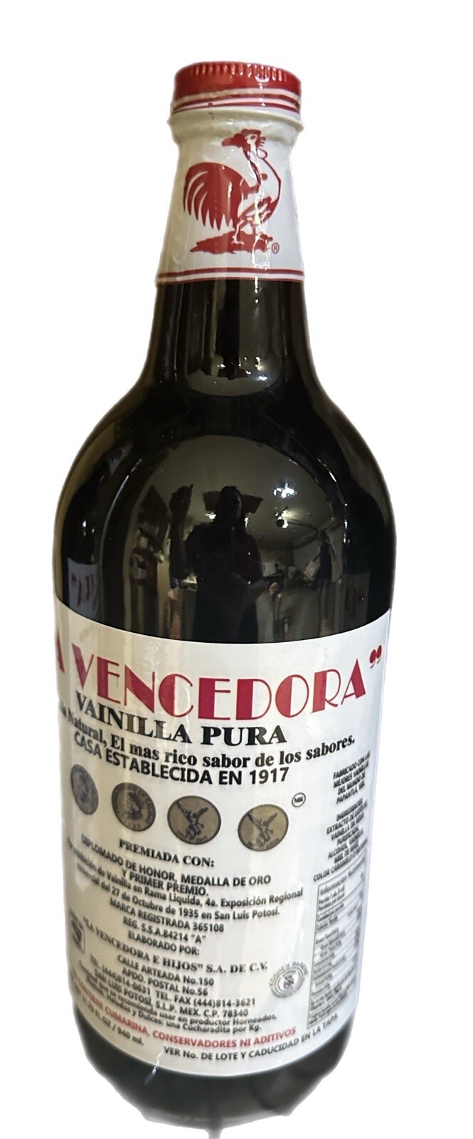 3 X La Vencedora Mexican Vanilla Pura Glass Bottle 31oz Each From Mexico