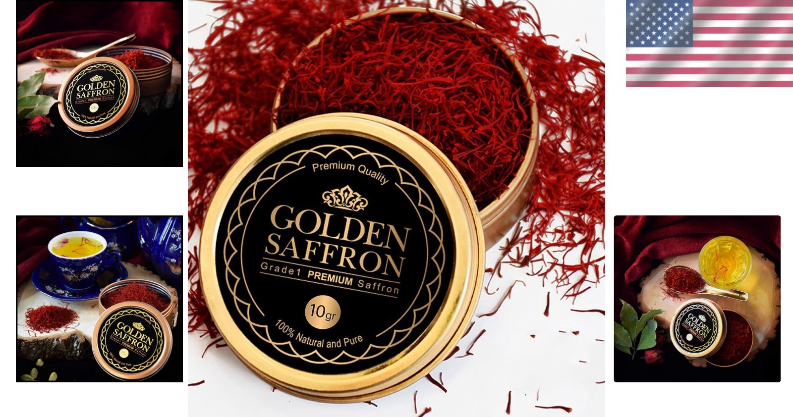 Organic and Lab-Tested Saffron Threads – Perfect for Golden Milk & Risotto, 10g