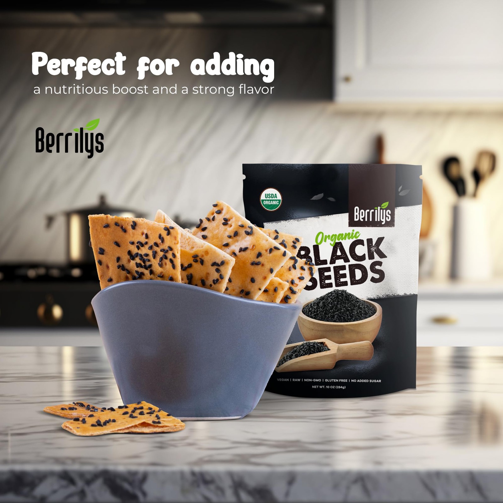 Berrilys Black Seeds – USDA Organic Nigella Sativa, Kalonji & 10 Oz