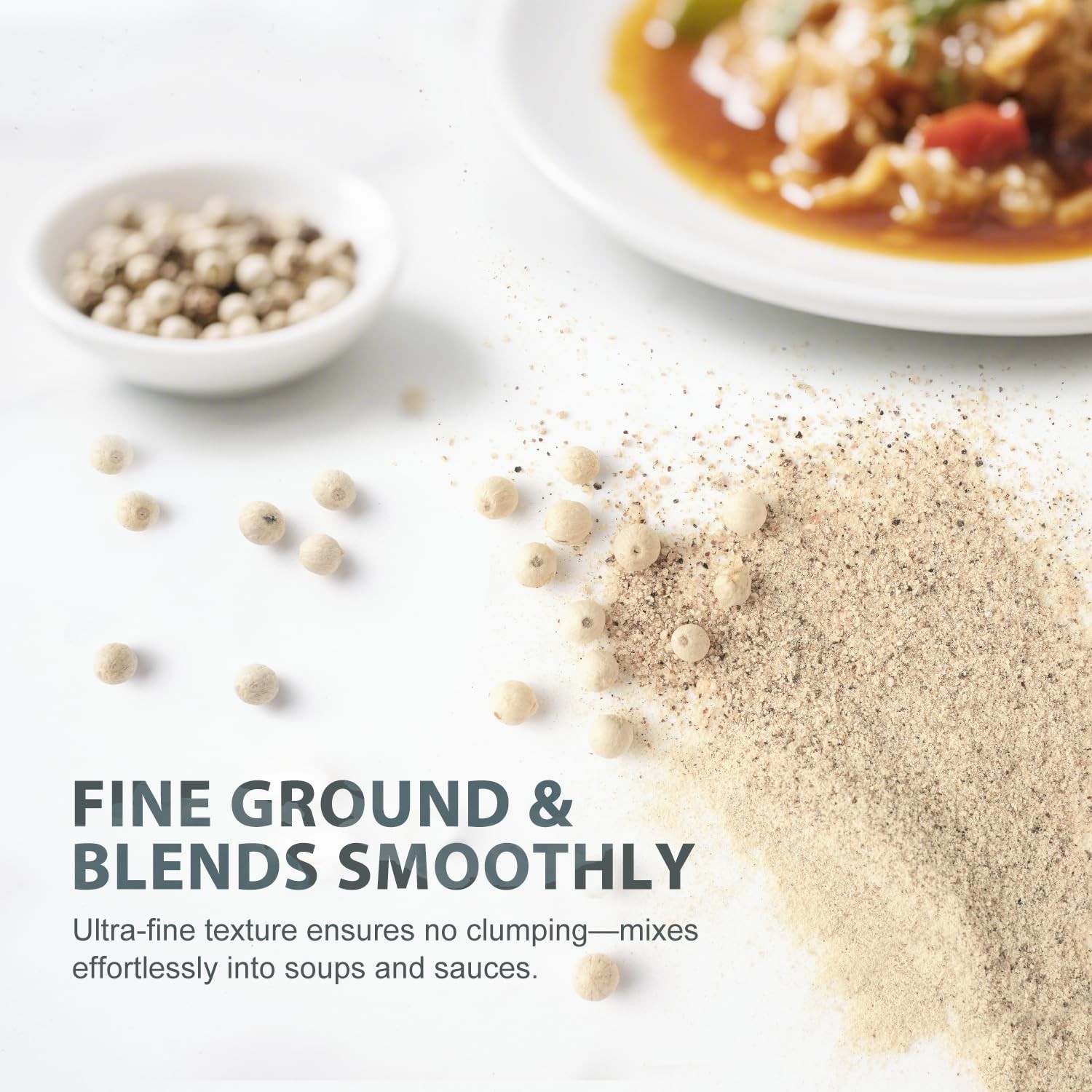 Soeos Ground White Pepper, 18oz 510g, NonGMO, Kosher Certified, Fresh, Aromat…