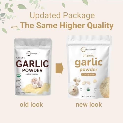 Organic Garlic Powder 3 lb – Premium Raw Allium Sativum, Pungent Flavor, Non-GMO