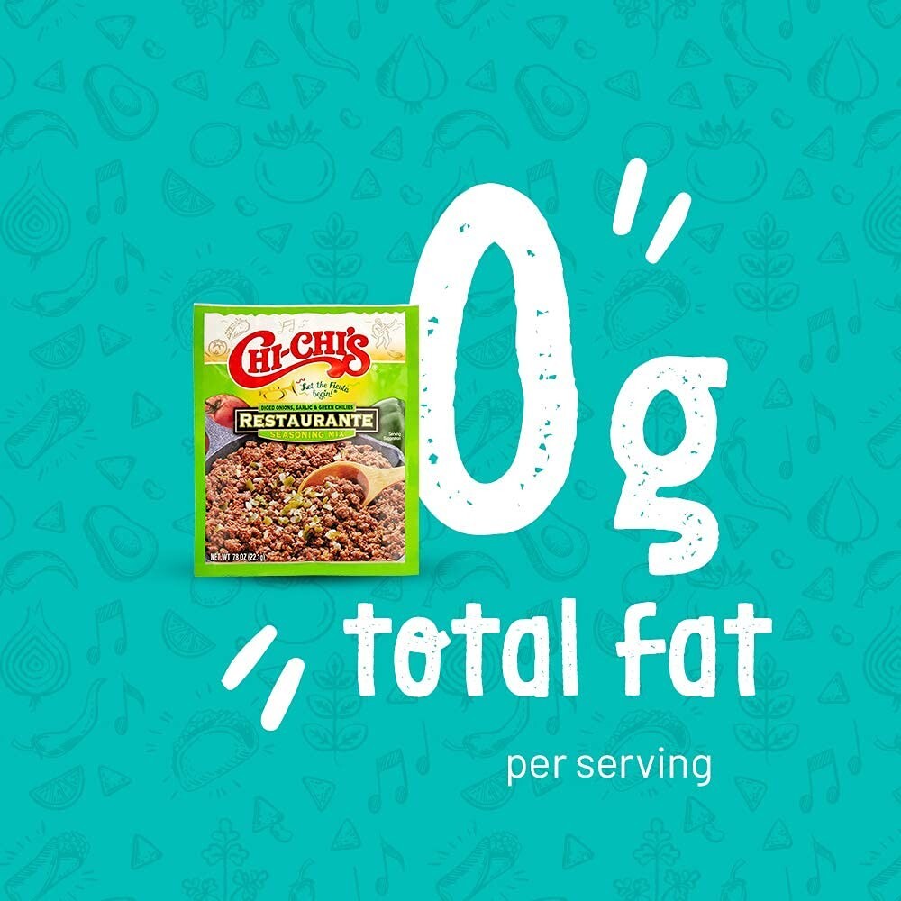 Spicy Fiesta Restaurante Taco Seasoning Mix by Chi Chi’s – 0.78 oz (Pack of 8)