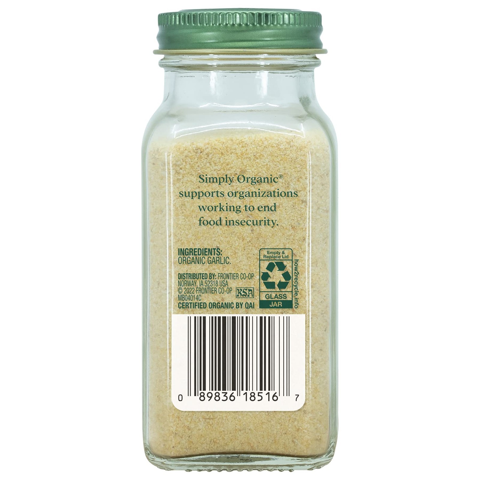 Organic Garlic Powder 3.64 Oz Certified Kosher A Grade Culinary Seasoning