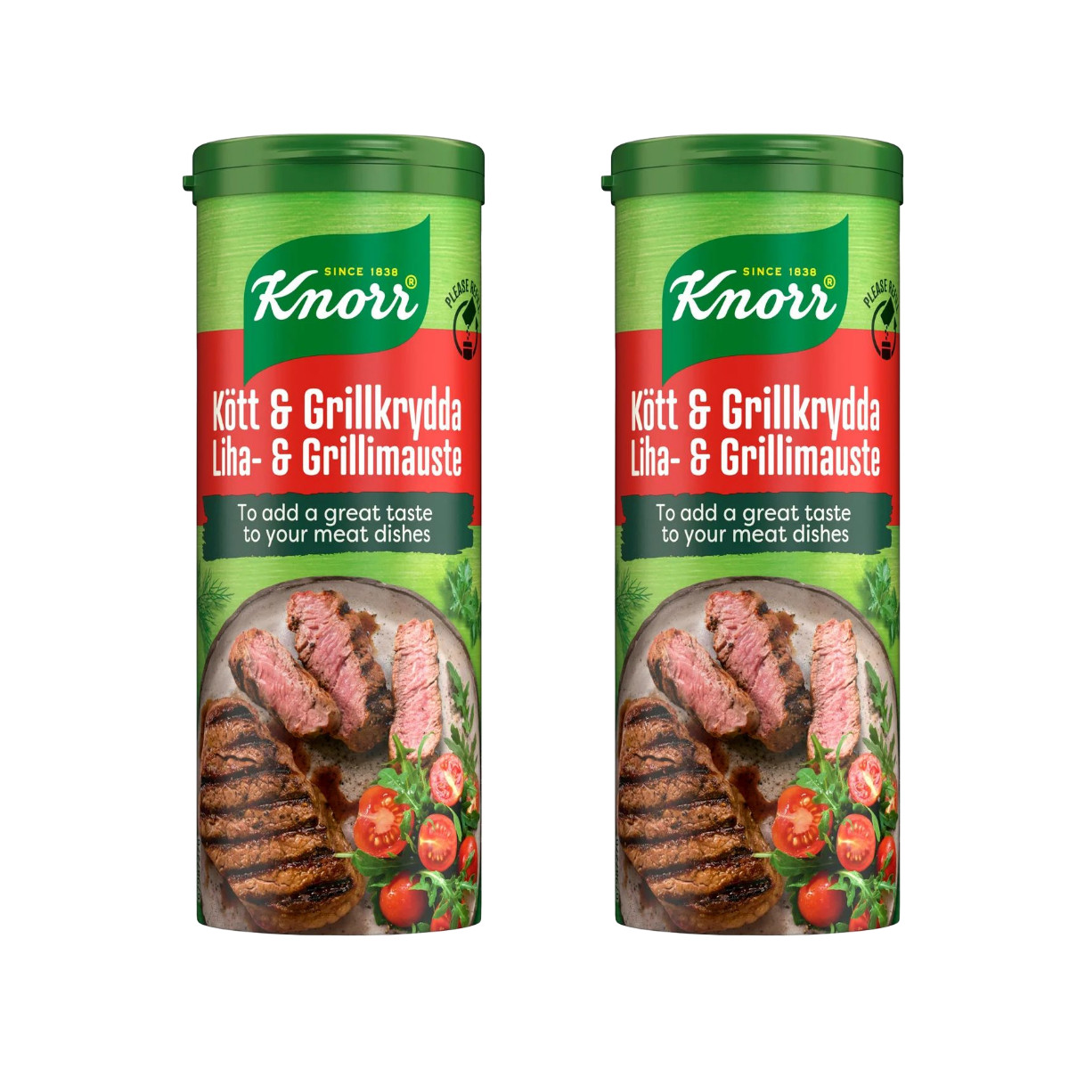 2x Knorr Meat & Grill Seasoning 88g Swedish BBQ Spice Mix (176g Total)