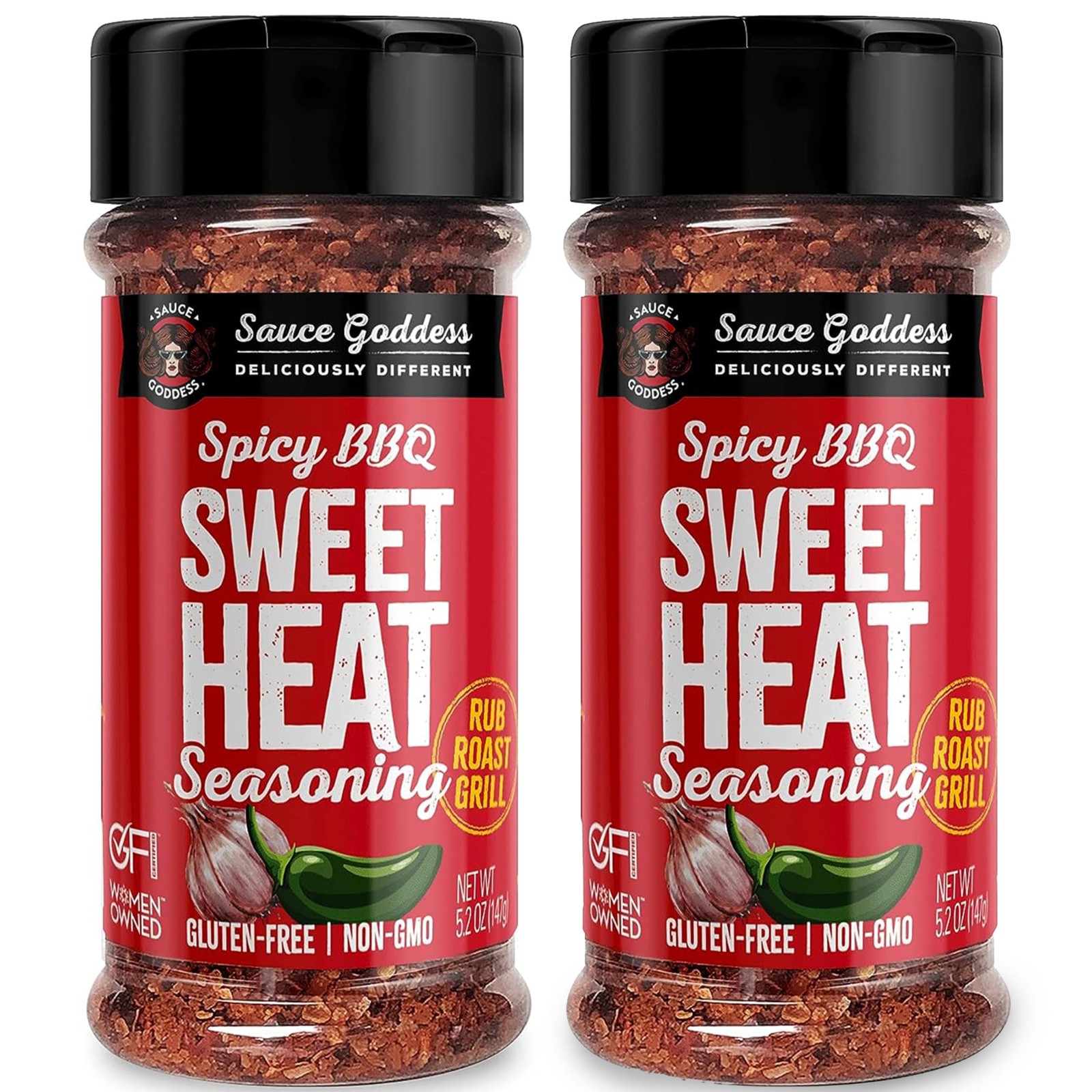 BBQ Sweet Heat Spice Shaker (2-Pack) – BBQ Rub with Brown Sugar and Has a Nic…