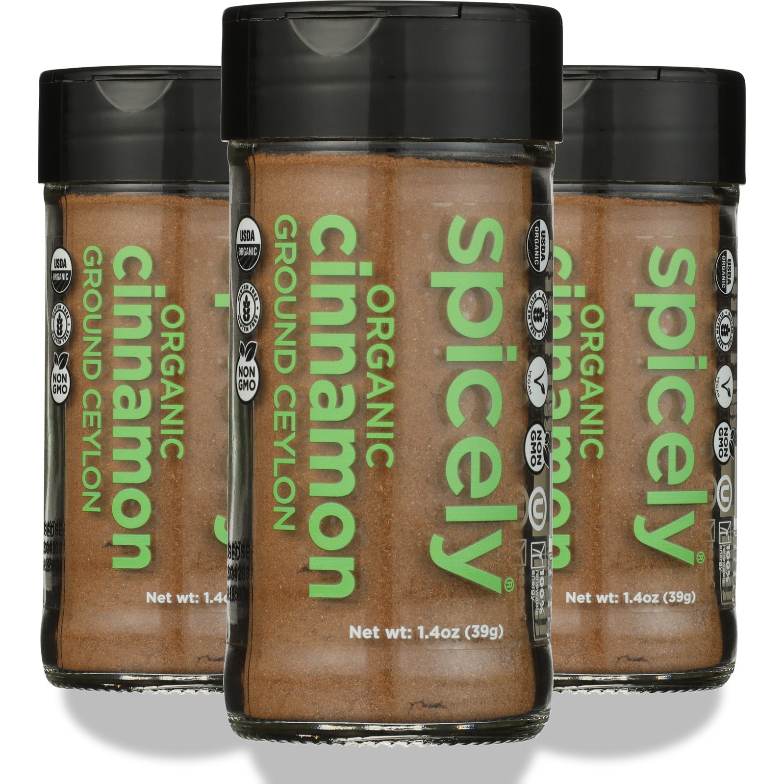 Organic Ground Ceylon Cinnamon By Spicely Organics 1.4 Oz 3 Pack