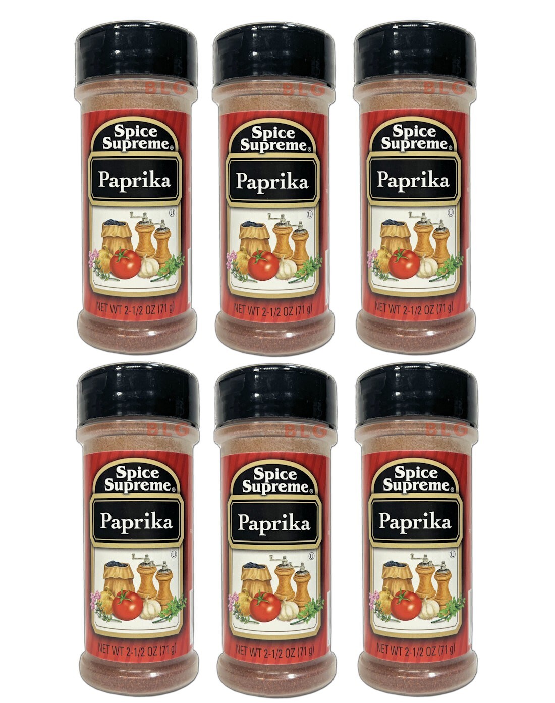 Spice Supreme PAPRIKA Food Seasonings Kitchen Cooking Herbs Spices 2.5oz 6-Pack