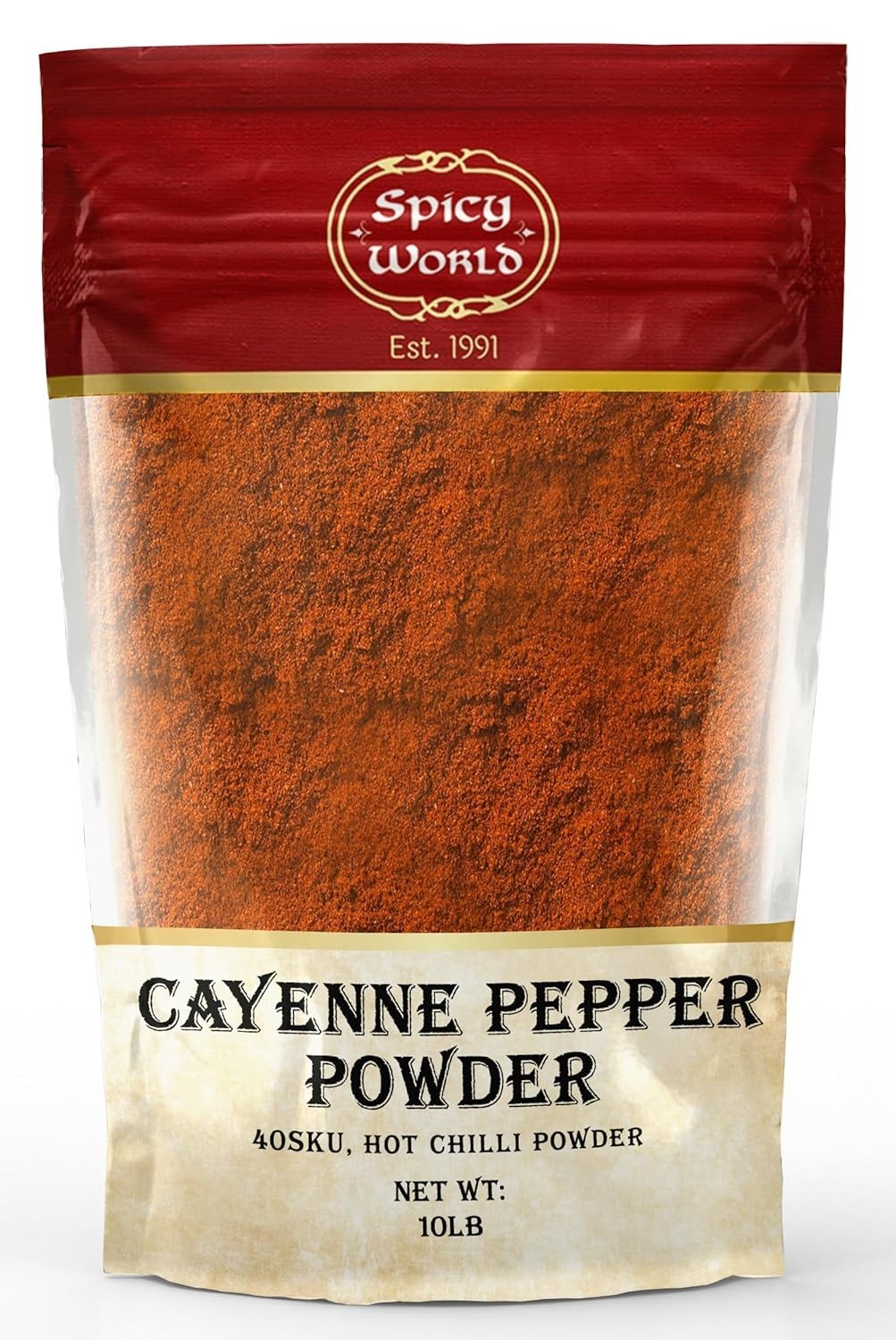Cayenne Pepper Powder Ground Chili Pepper 10 Pound Bulk Bag – 40K SHU, Hot Ch…