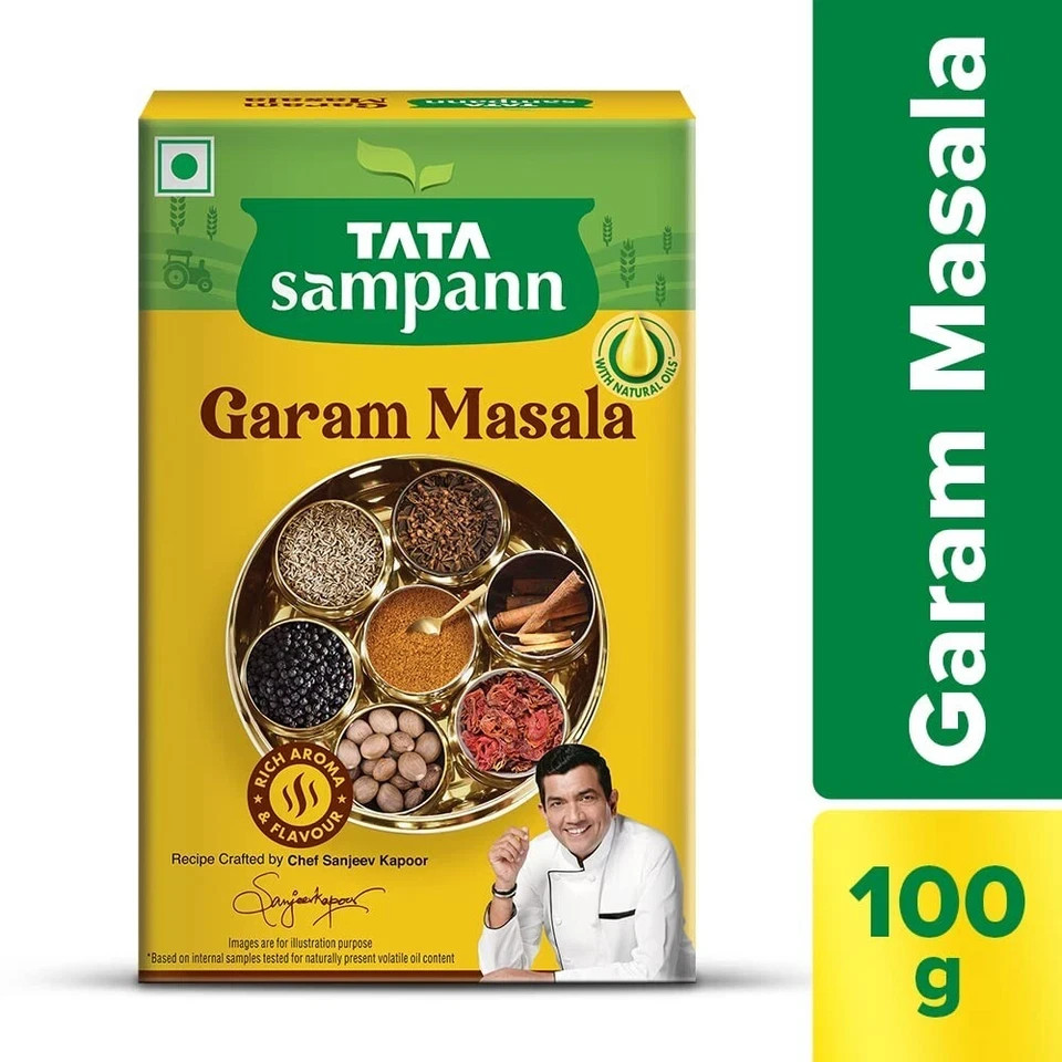 Tata Sampann Garam Masala with Natural Oils 100 grams 3.5 oz pack India Spice
