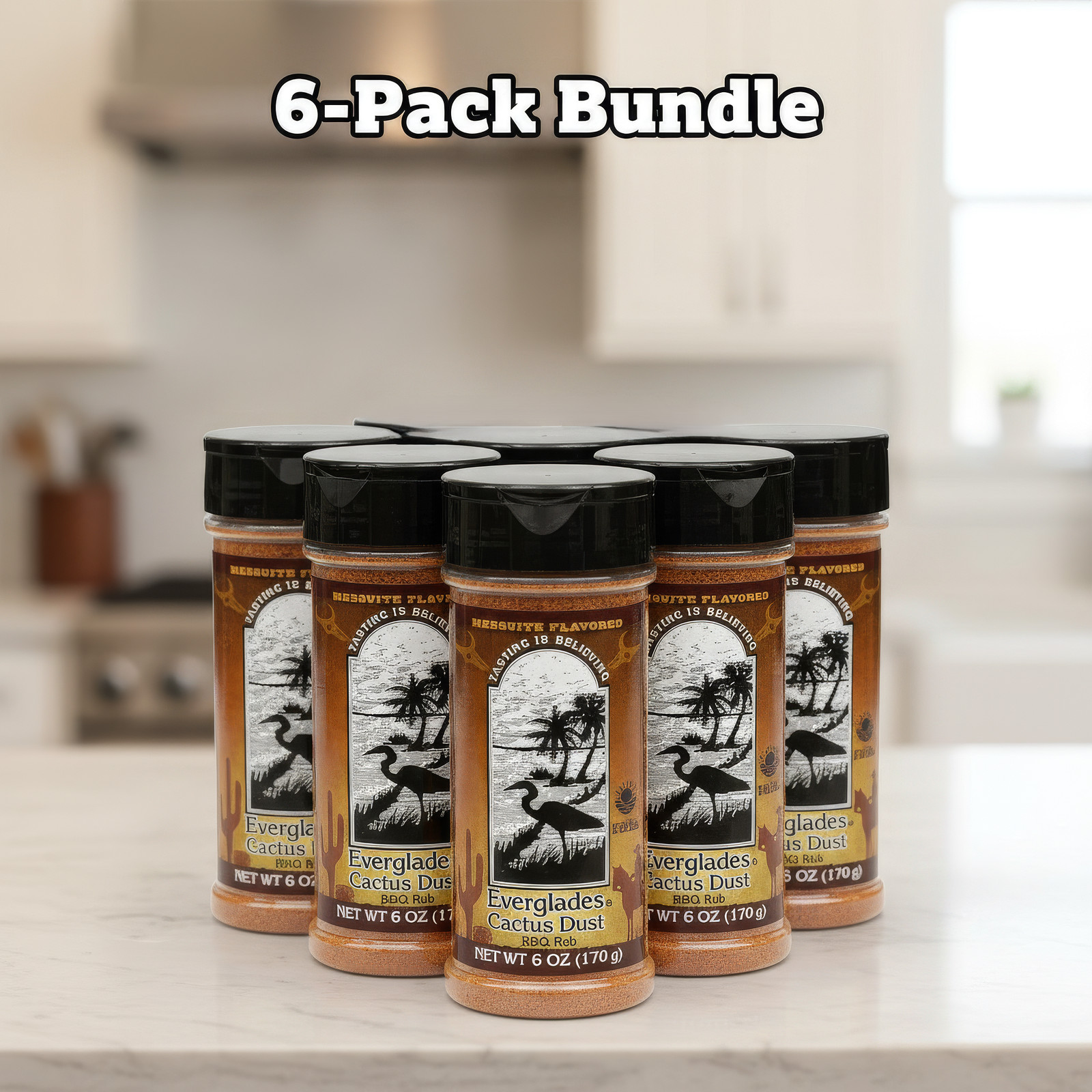 Everglades Cactus Dust BBQ Rub 6 oz. Mesquite Caramelizing Blend 6-Pack