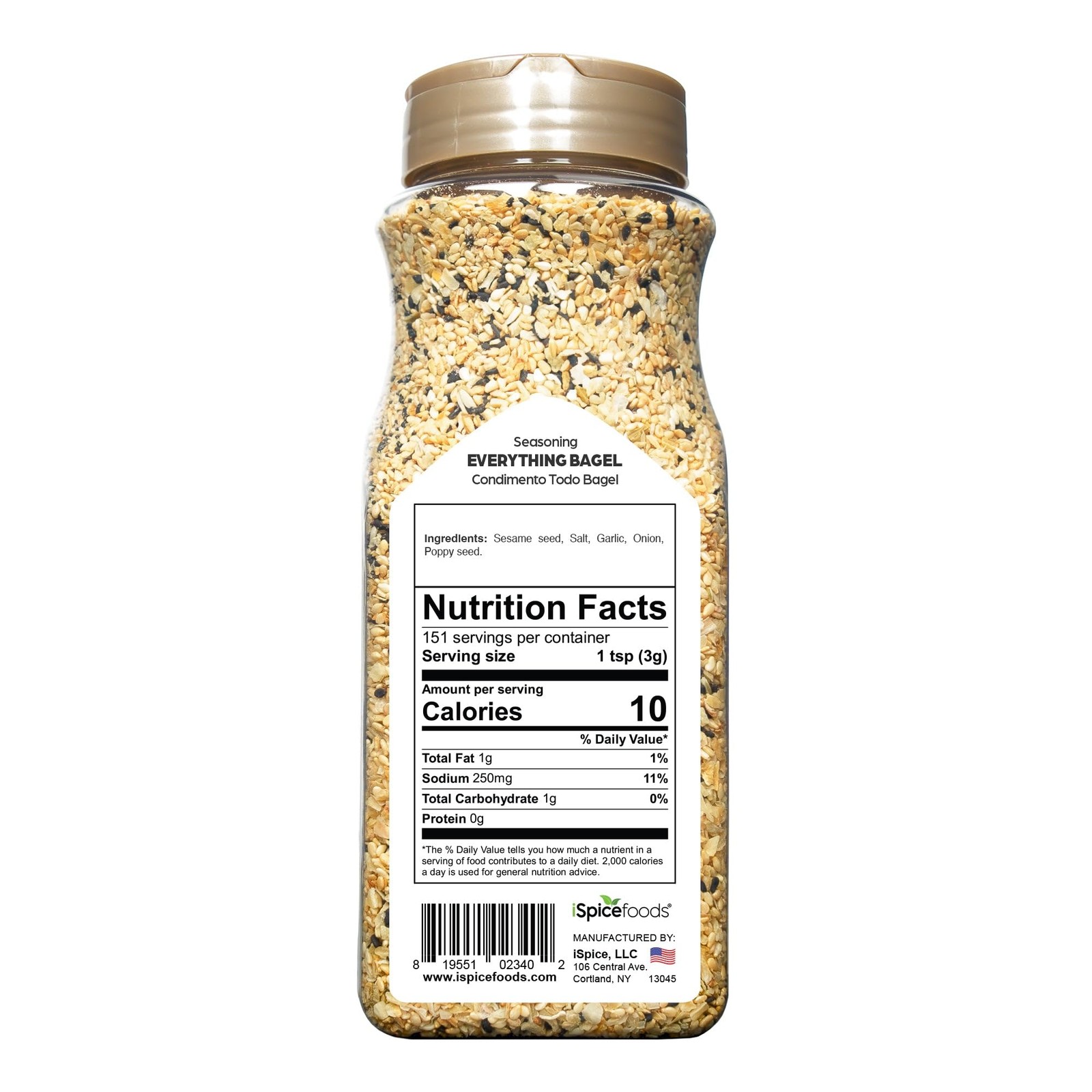 iSpice Blend | Bagel Topping Seasoning | 16 oz | Bulk Size | Mixed Spices &…