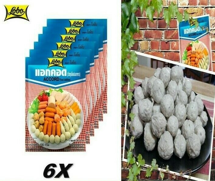 6 X 100G. AUTHENTIC LOBO Thai Accord Powder Meatballs Sausage Maker Pantry