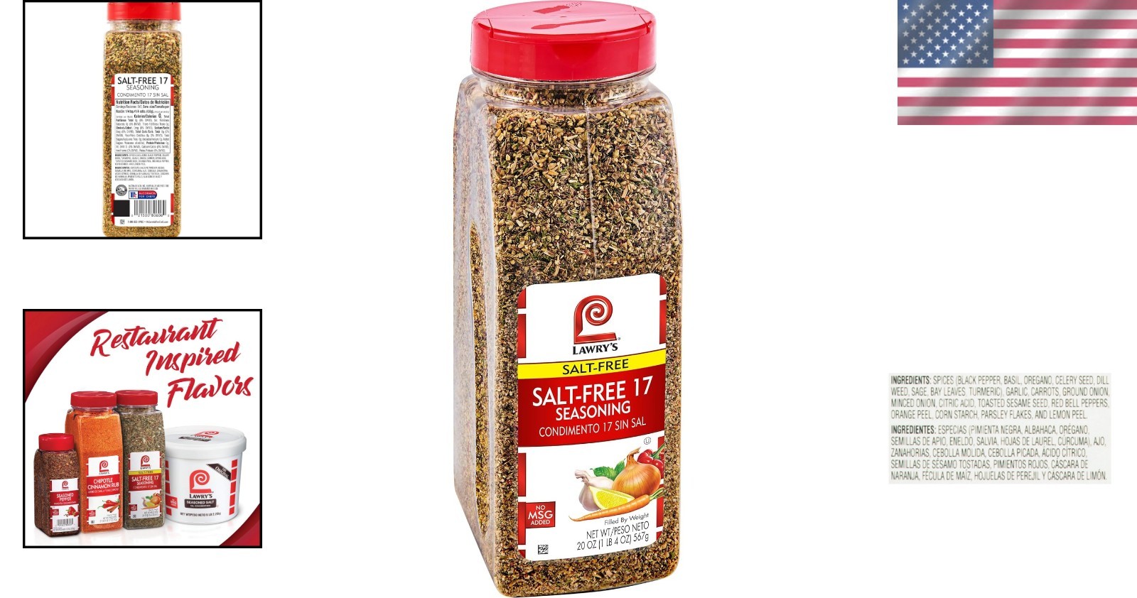 Salt Free 17 Seasoning, 20 oz – One 20 Ounce Conta