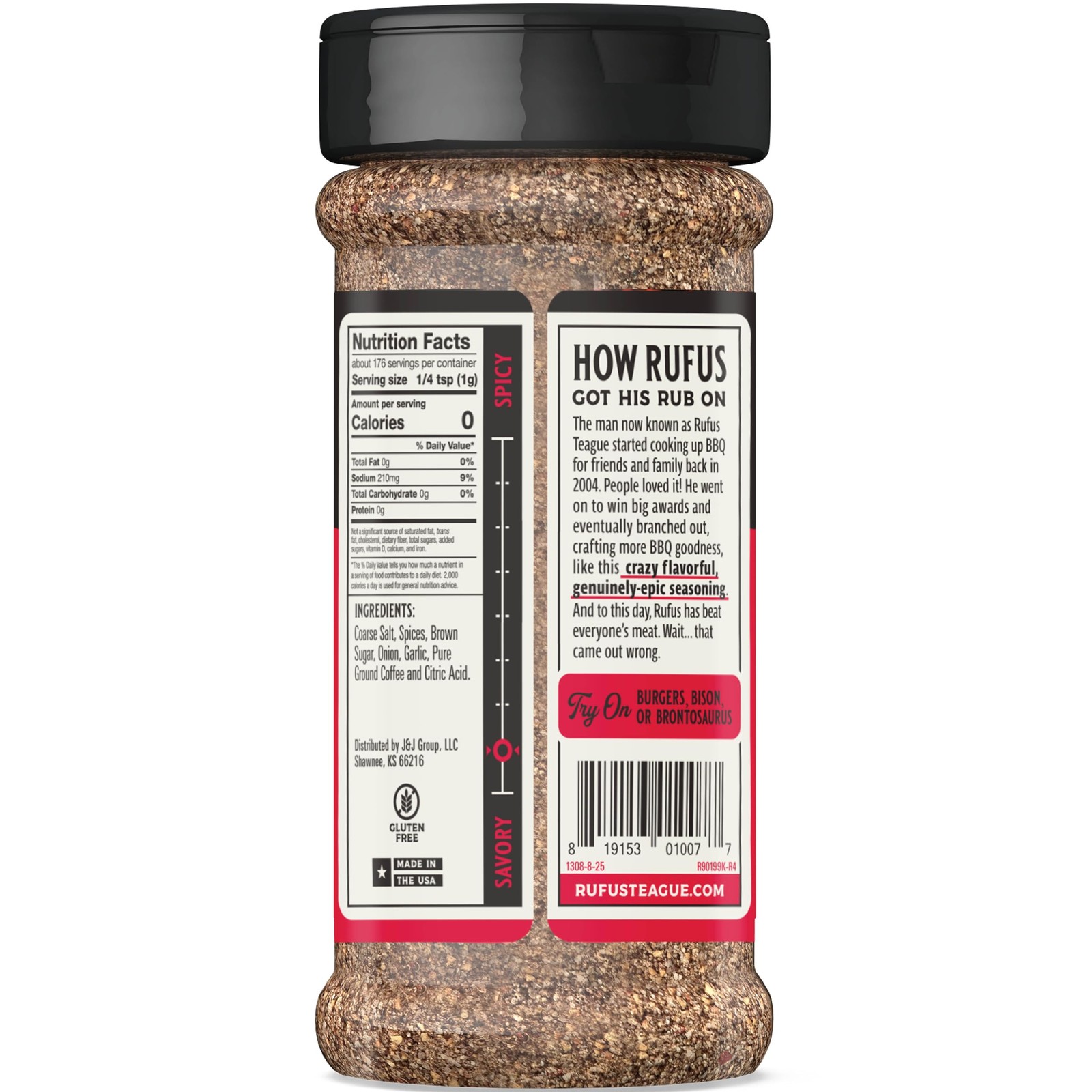 6.2 Ounce (Pack of 2), Rufus Teague – Steak Rub Seasoning, Gluten Free, No…