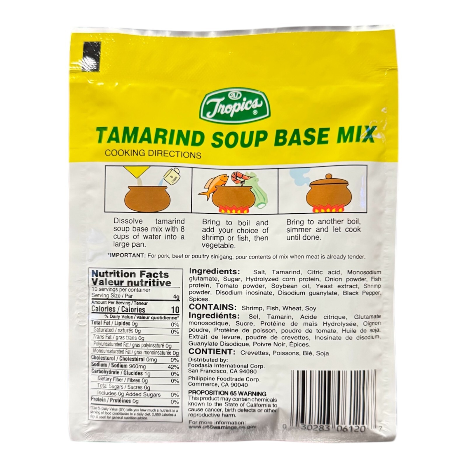 Tropics Tamarind Soup Base Mix 1.4 oz Filipino Sinigang Sa Sampalok Pack of 6