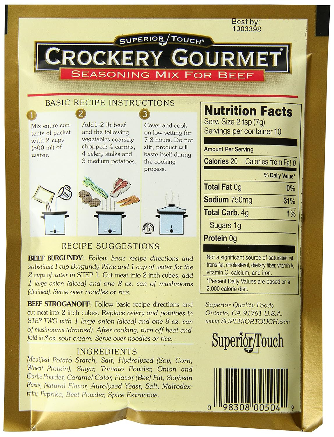 Seasoning Mix for Beef, 2.5 Ounce (Pack of 12)