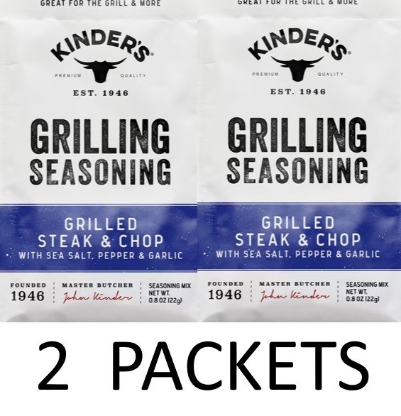 Kinder’s Grilled Steak & Chop Grilling Seasoning Mix 0.8 oz Packet – 2 PACKETS