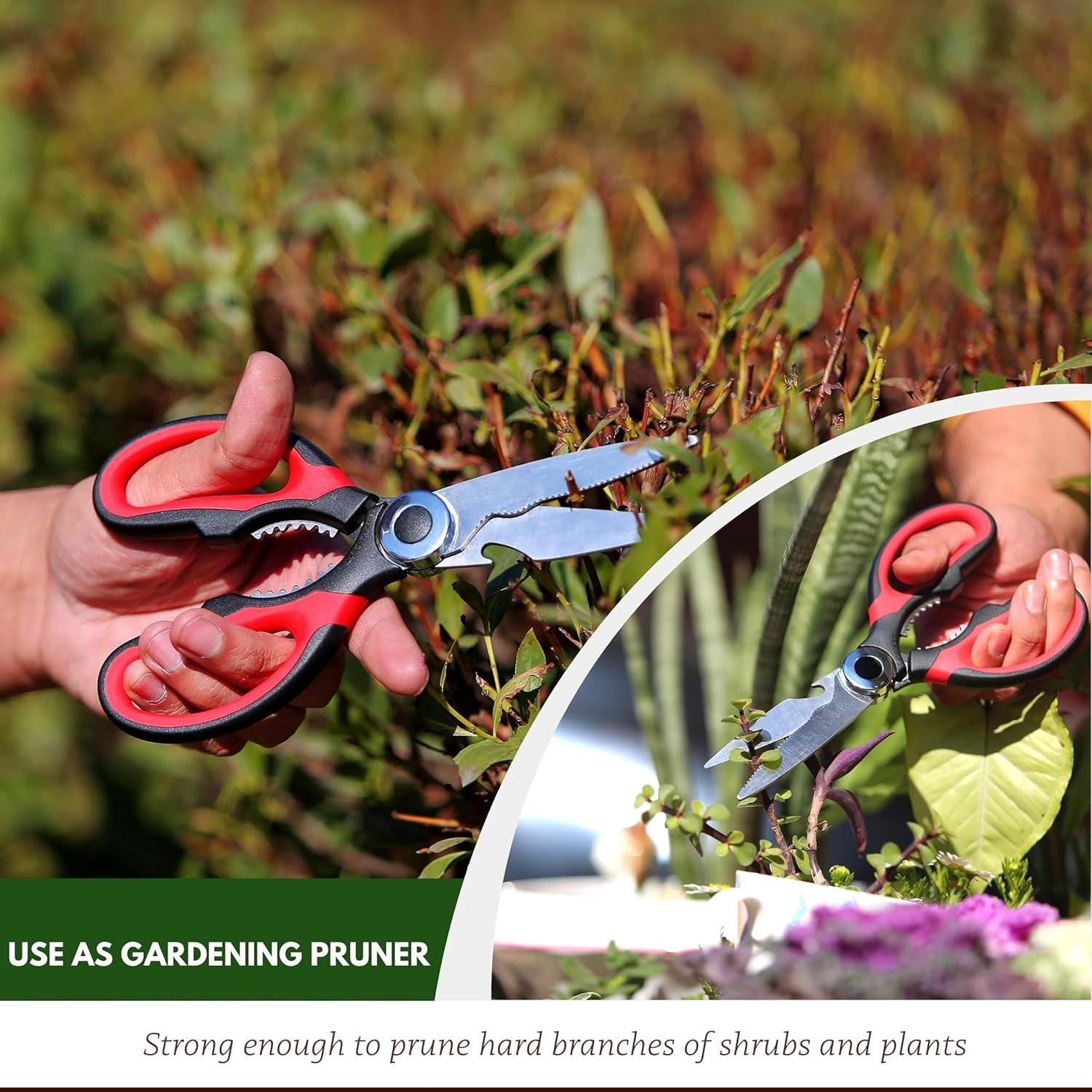 Kitchen Scissors Stainless Steel Sharp Blades with Cushioned Soft TPR Grip for