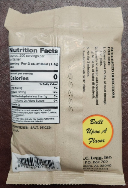 A.C. Legg’s Pork Sausage Seasoning Blend 10 – 8 oz (1-pack)