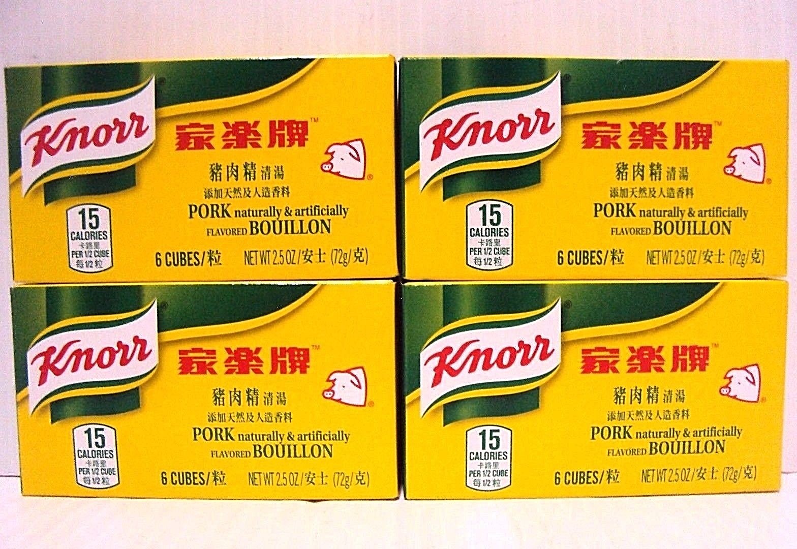 Pack 4 of Knorr 6 Bouillon Cubes – Pork Flavor 2.5 oz/pack