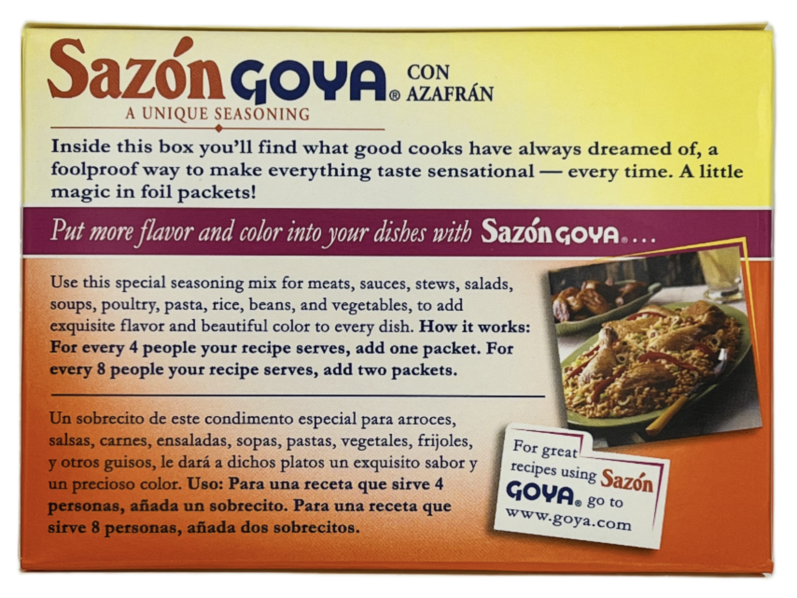 Goya Sazon Con Azafran – 1.41 oz (6 packs)