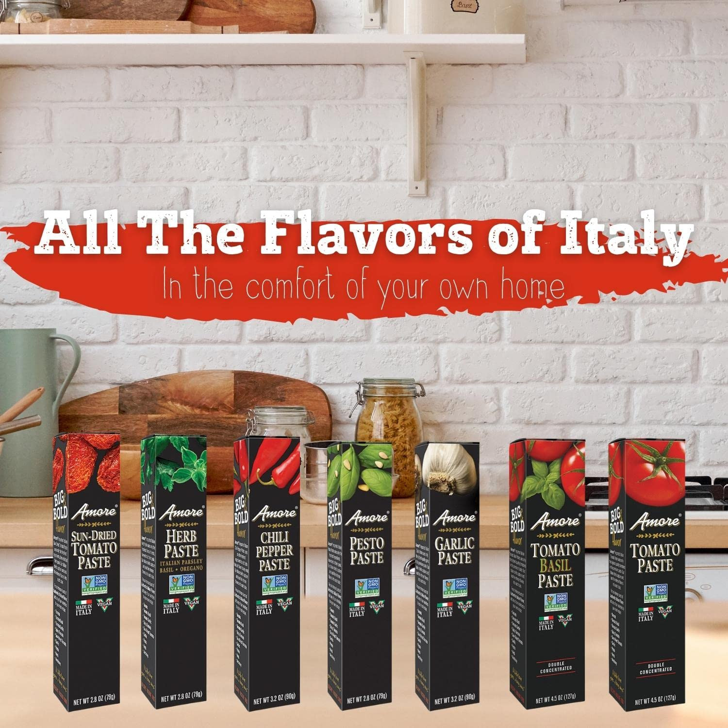 Vegan Fresh Herb Paste in a Tube – Non GMO Certified and Made in Italy (Pack of