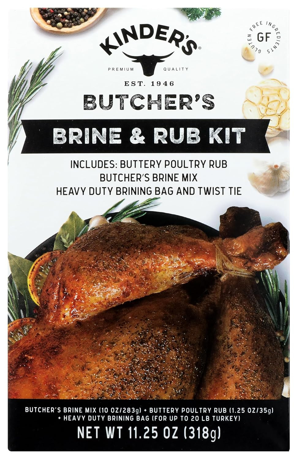 Kinders Butchers Brine Kit 11.25 Oz for Juicy Flavorful Turkey and Poultry