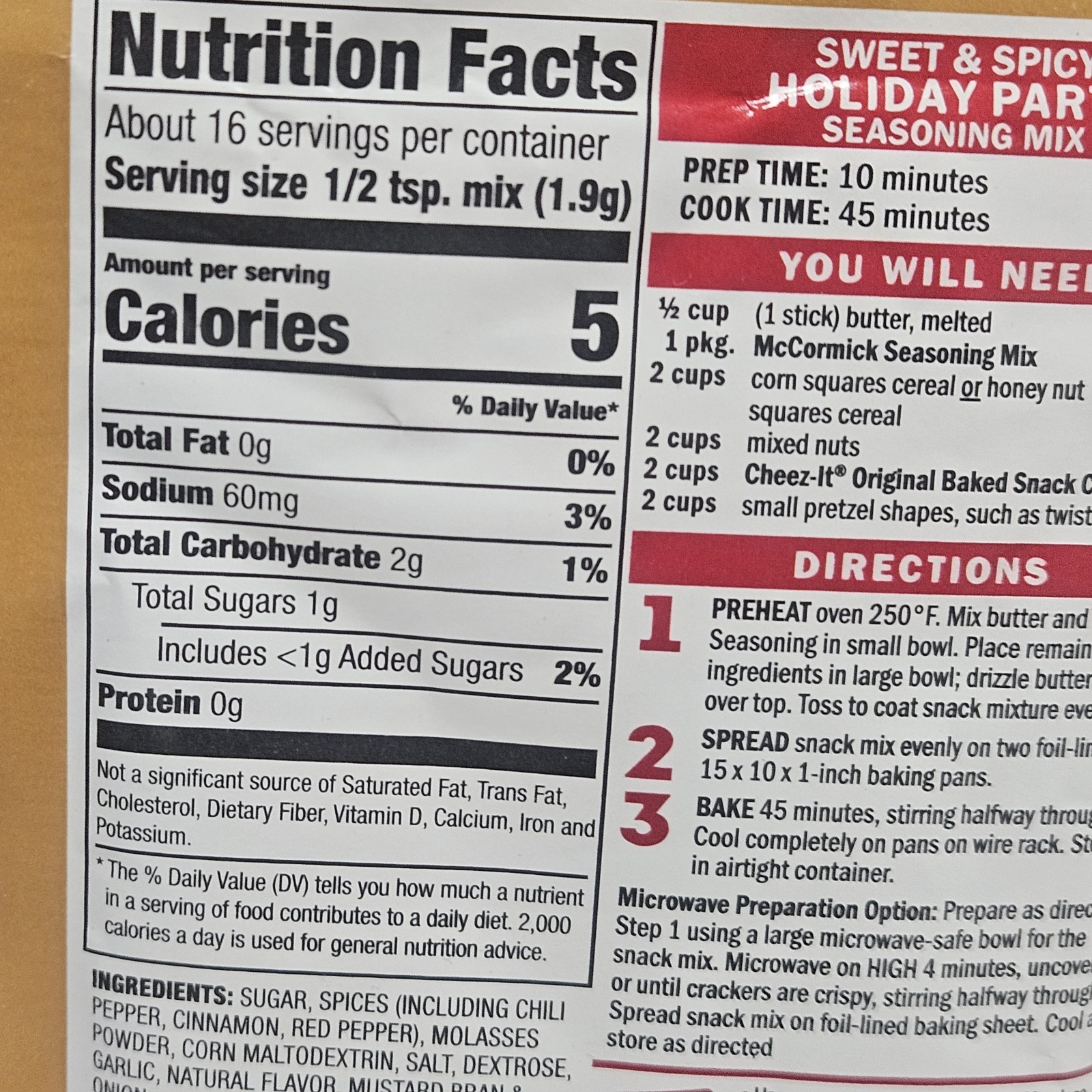 4 McCormick Sweet & Spicy Holiday Party Mix Limited Ed Seasoning Dessert Packs