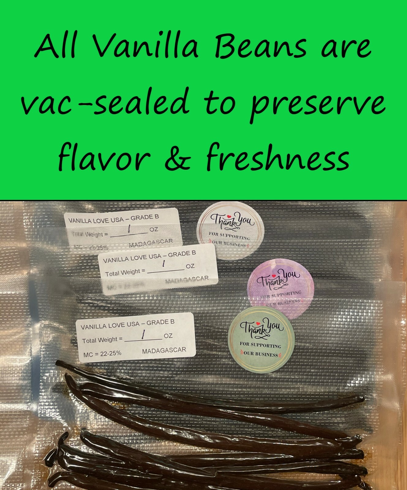 MADAGASCAR Vanilla Beans Extract Grade B (Perfect for Extract!)