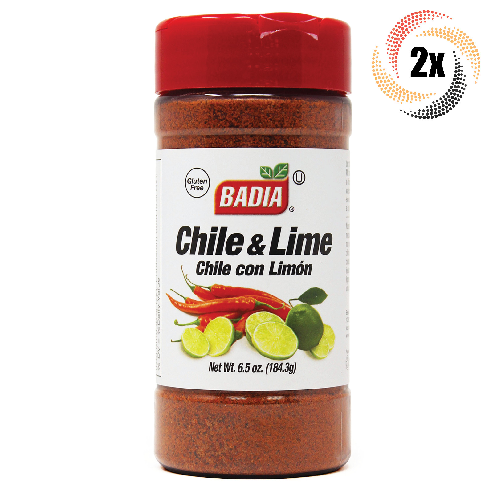 2x Shakers Badia Chile & Lime Seasoning | 6.5oz | Gluten Free! | Chile Con Limon