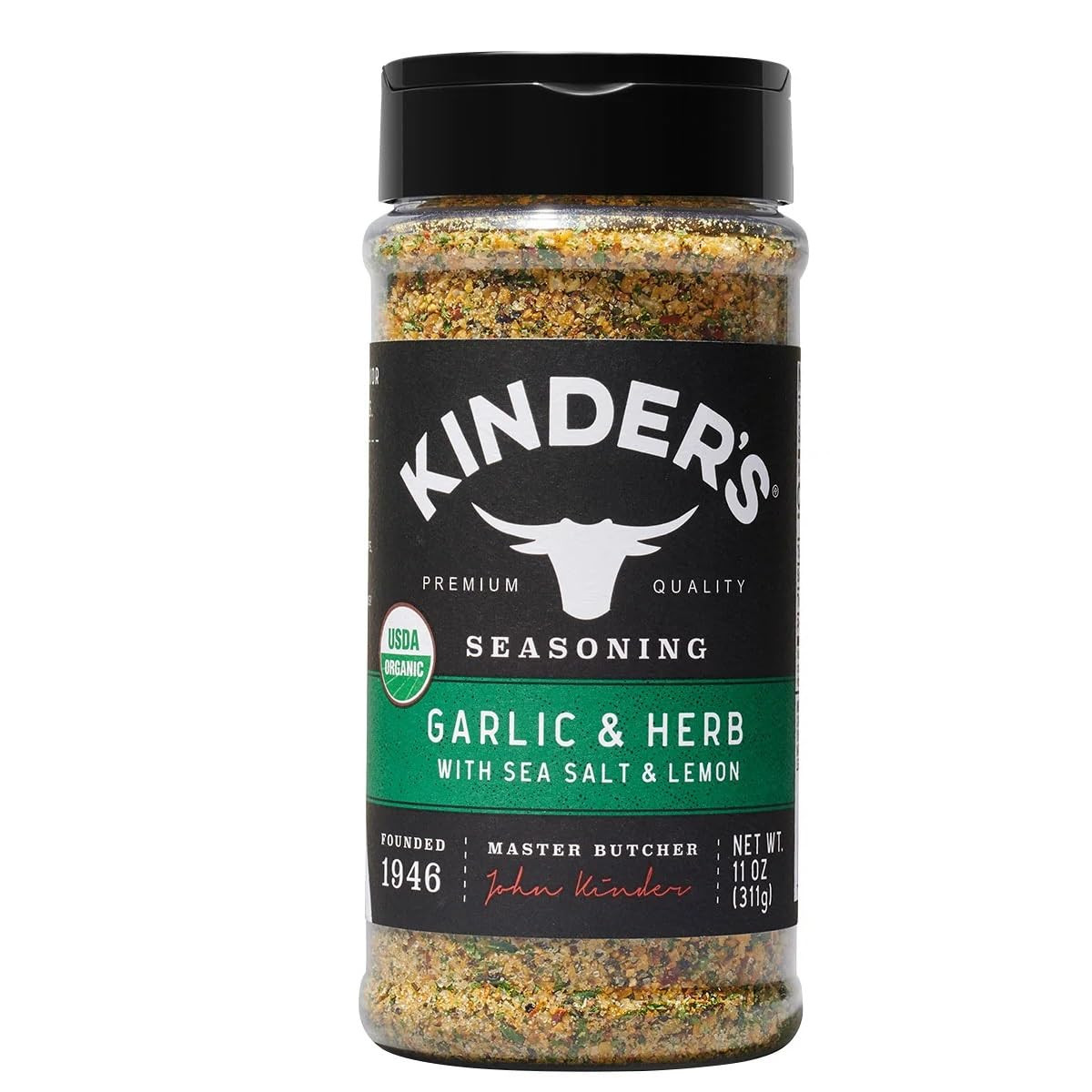 Kinder’S Organic Garlic & Herb with Sea Salt & Lemon Seasoning, 11 Ounce