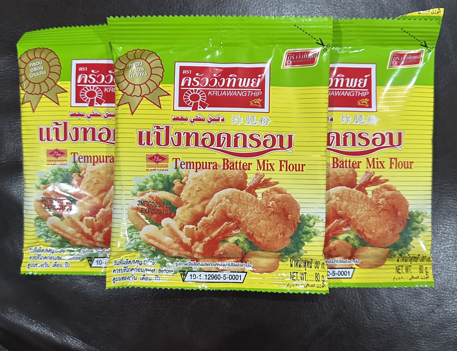 Tempura Batter Mix 3pks X 80g Kruawangthip Brand