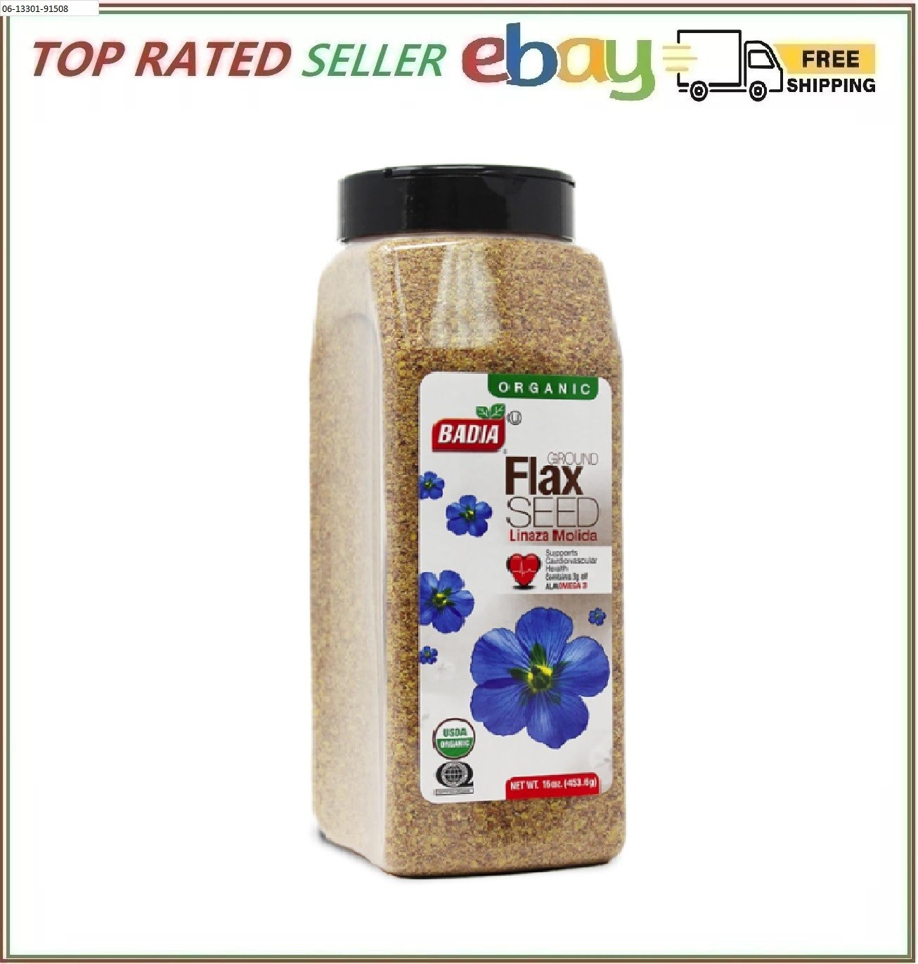 Badia Organic Flax Seed, Ground, 16-Ounce