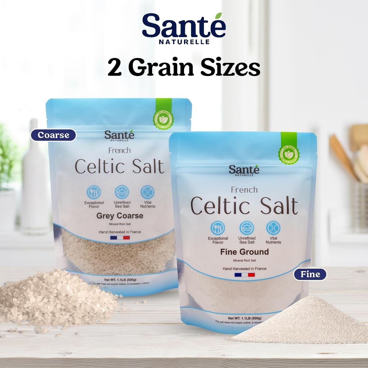 Celtic Salt – 1.1Lb (18Oz) Grey Coarse Sea Salt, Unrefined French Celtic Sea Sal