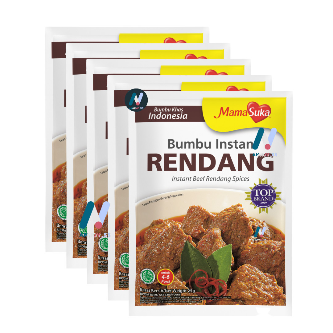 MAMA SUKA Bumbu Rendang Java Curry Instant Spice Seasoning Paste Halal 5X 25gr