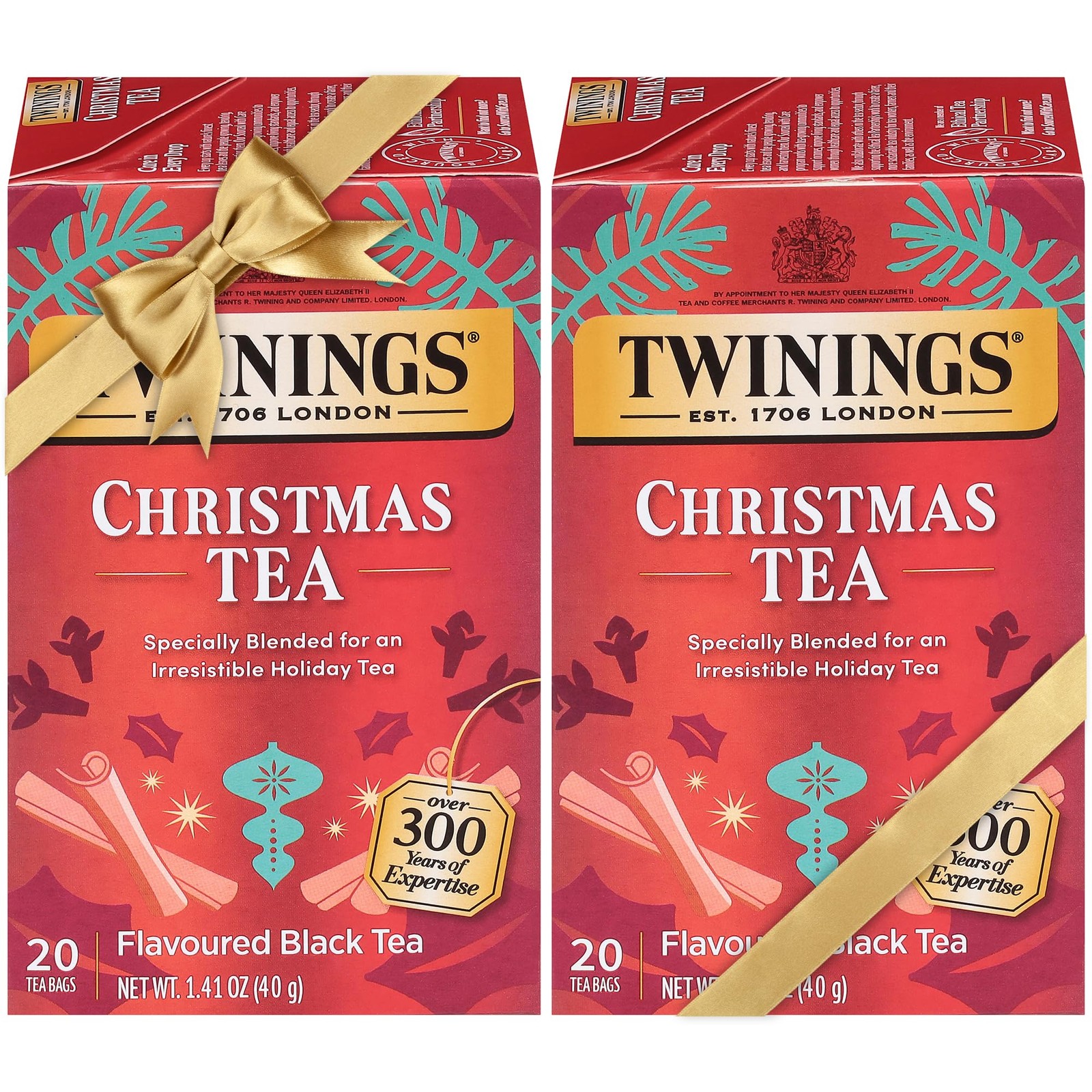 Twinings Christmas Tea – Black Blended with Spicy 20 Count (Pack of 2)