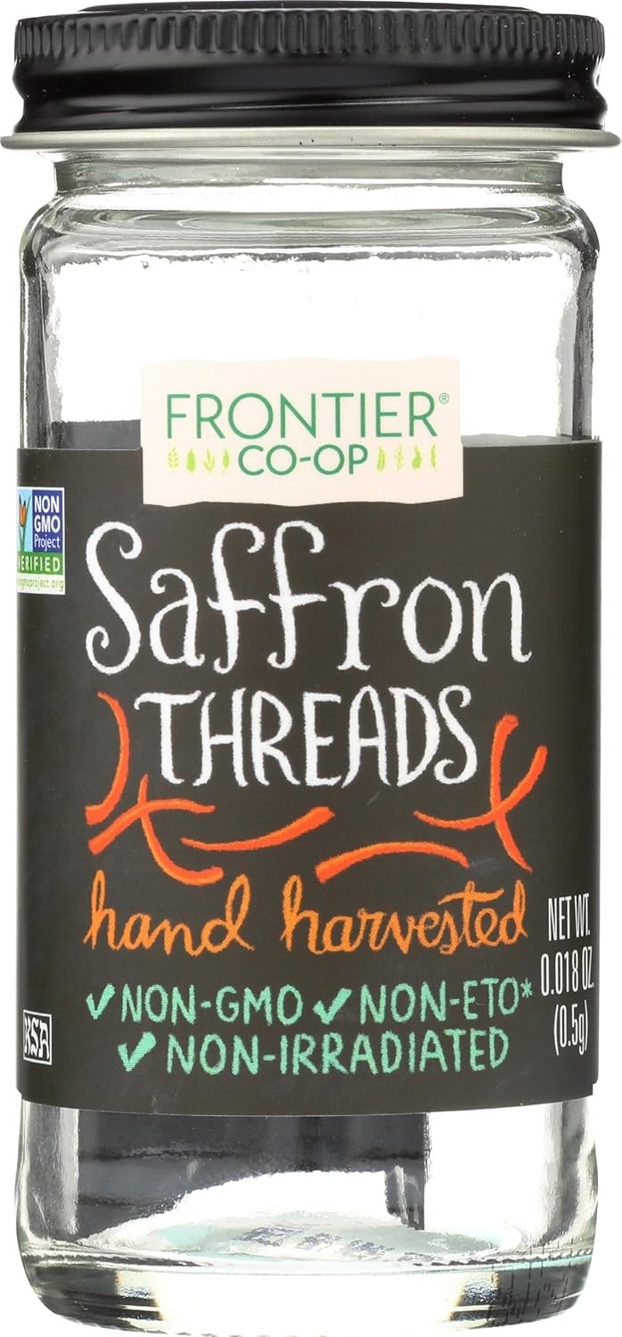 ✨Frontier Co-op Saffron Threads Hand Harvested 0.018 oz (0.5g) – 2 Bottle Pack