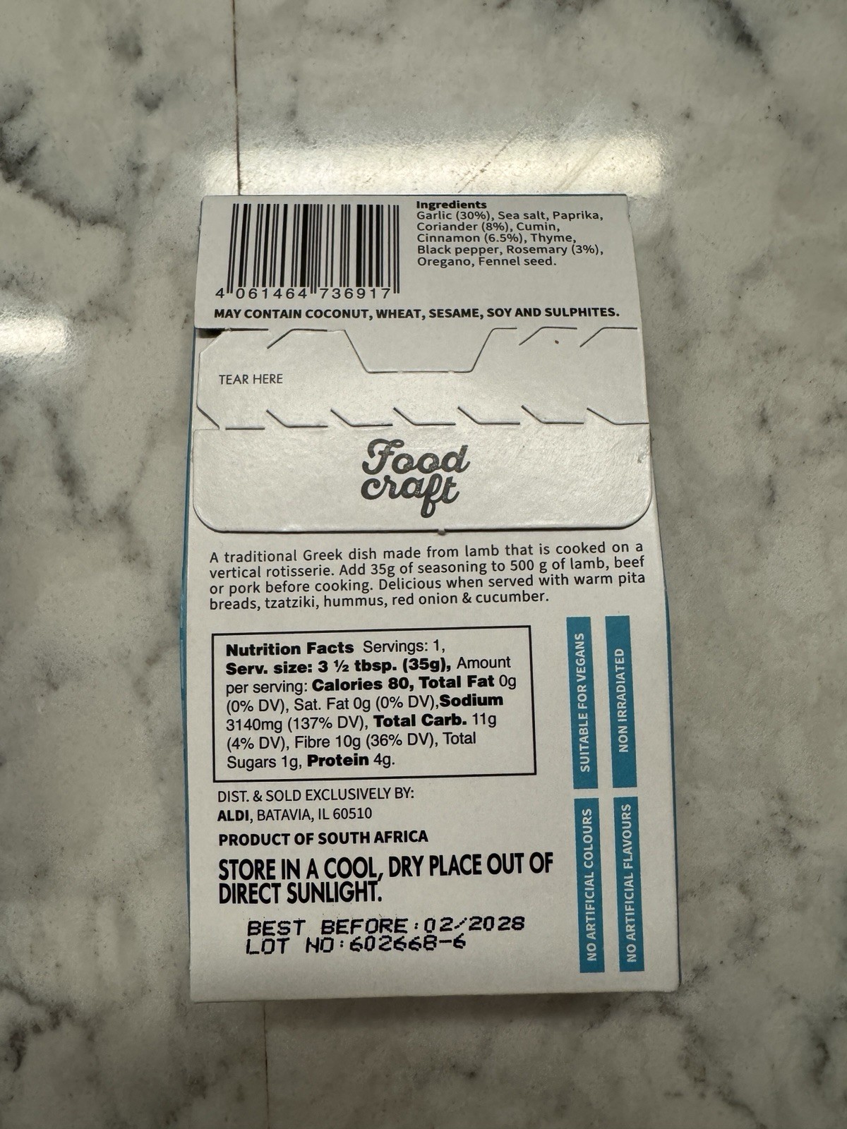 Food Craft Greek Style Seasonings: Lemon Herb, Tzatziki, Gyros Seasonings