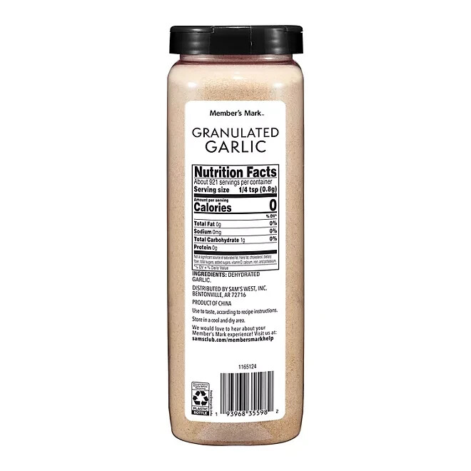 2 Pack Member’s Mark Granulated Garlic, 26 oz.