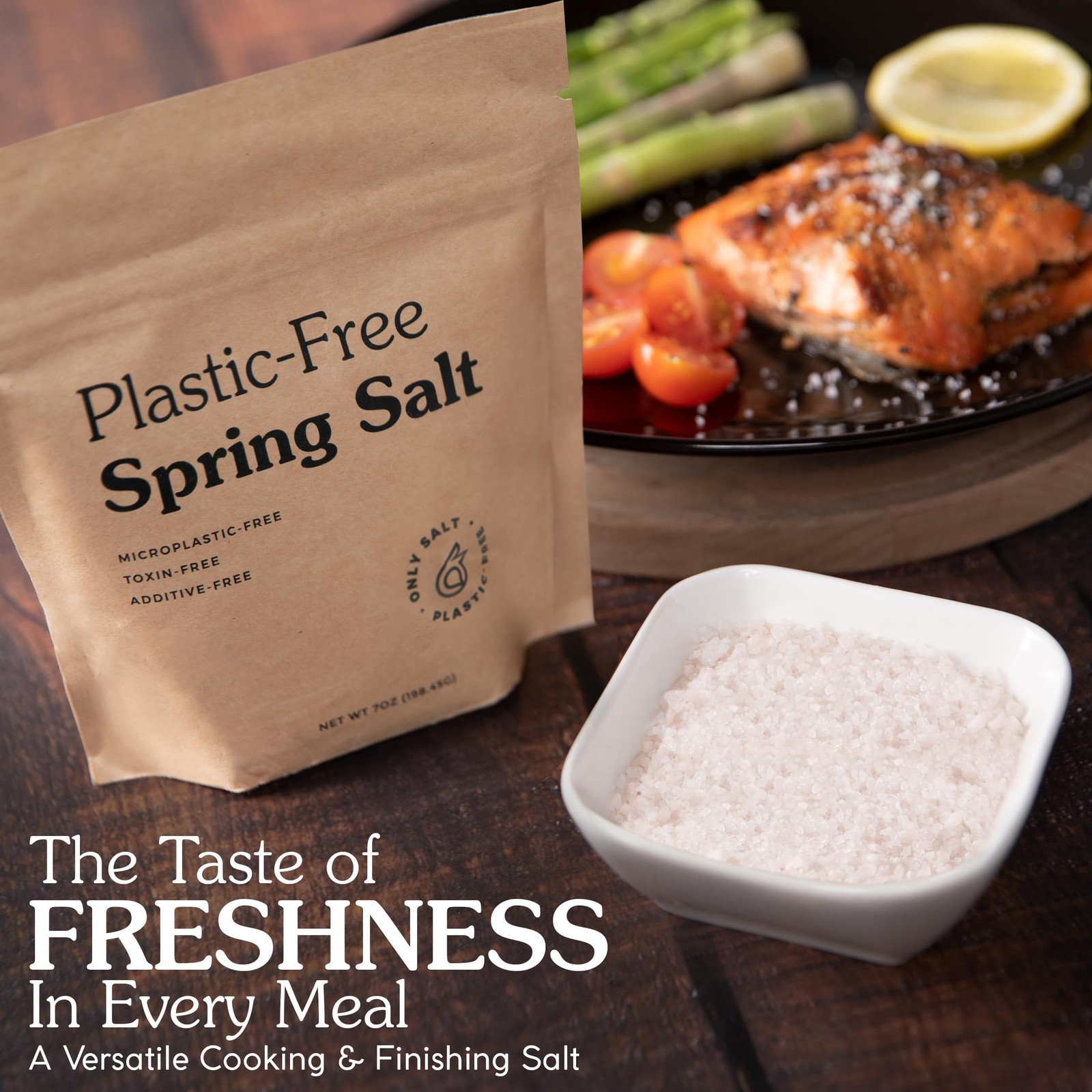 Ancient Spring Salt – Organic, Natural – Microplastic & Toxin Free – 7oz Pouch