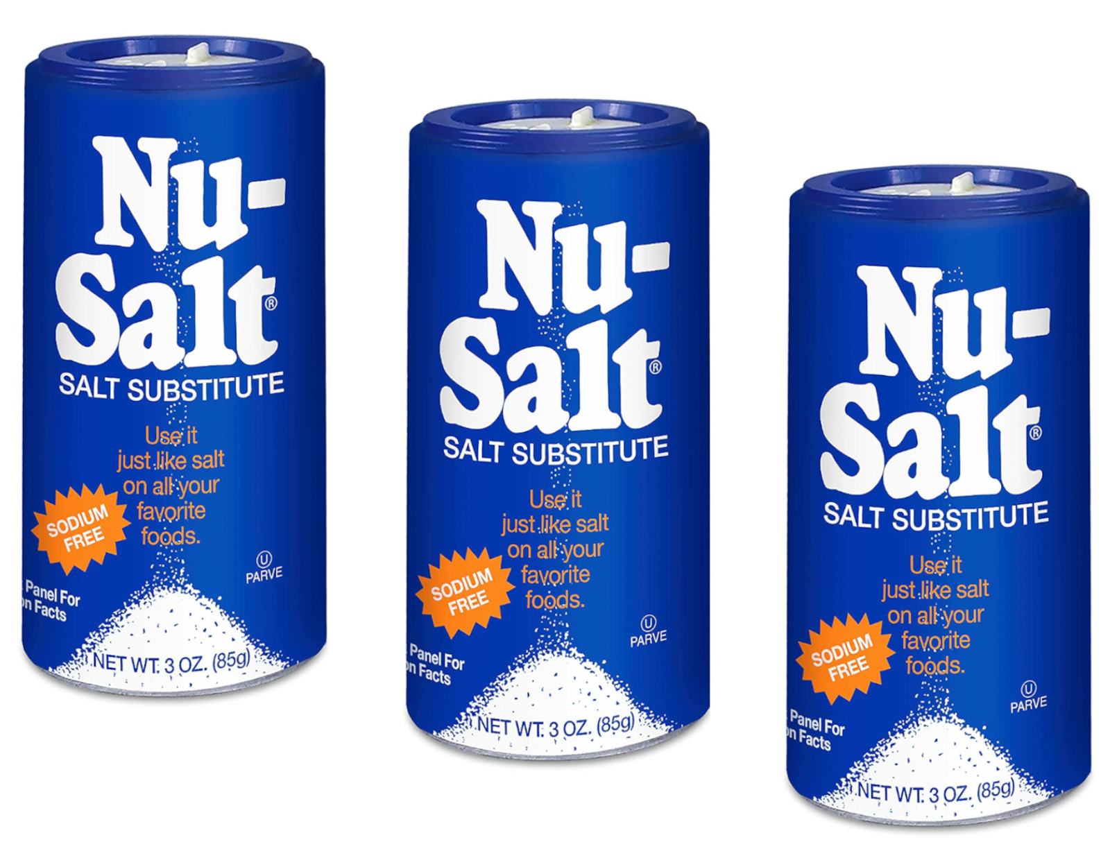 Nu-Salt Salt Substitute (Sodum Free), 3 Oz. – Pack of 3