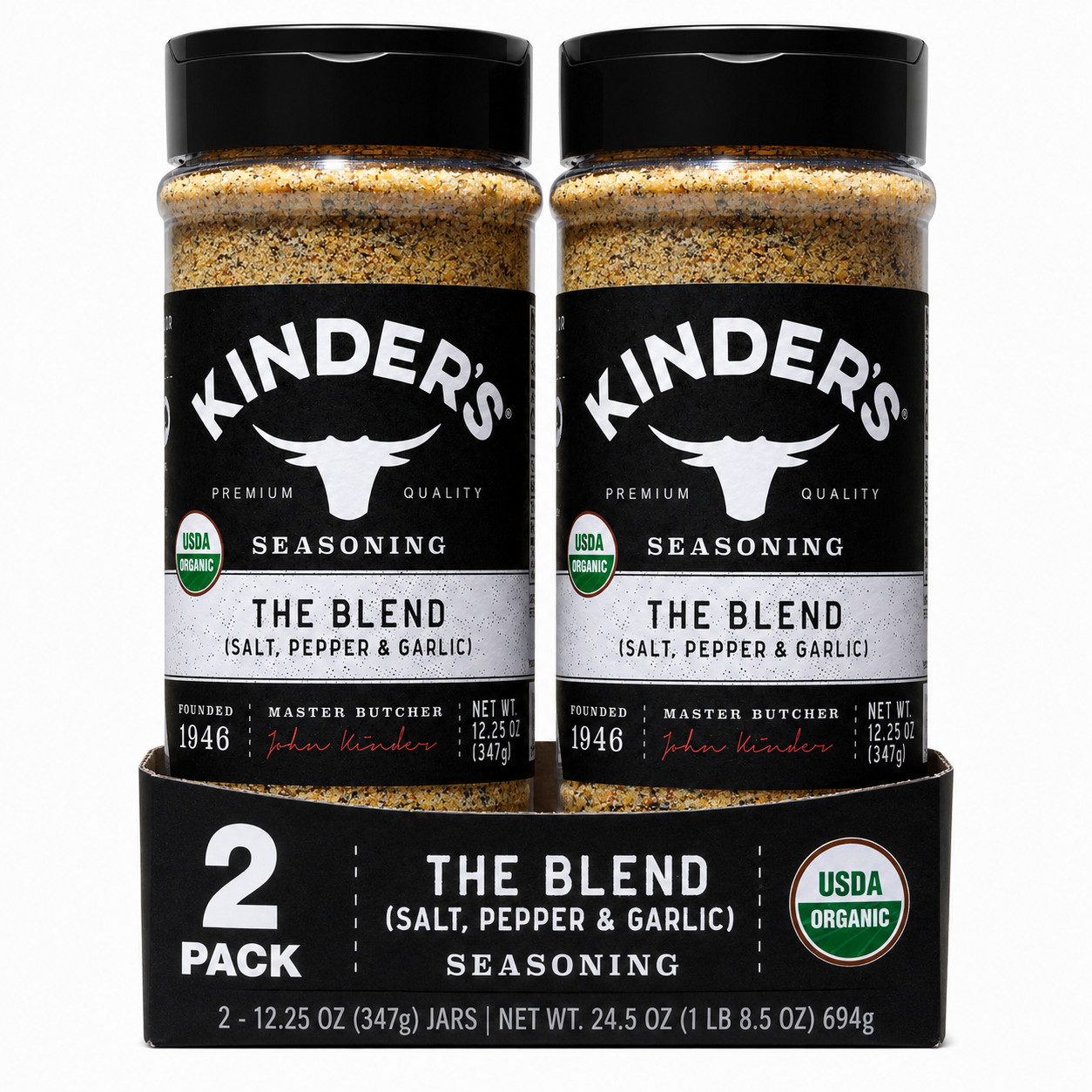 Kinder’s Organic The Blend Seasoning Salt, Pepper & Garlic 12.25 oz (2 pack)