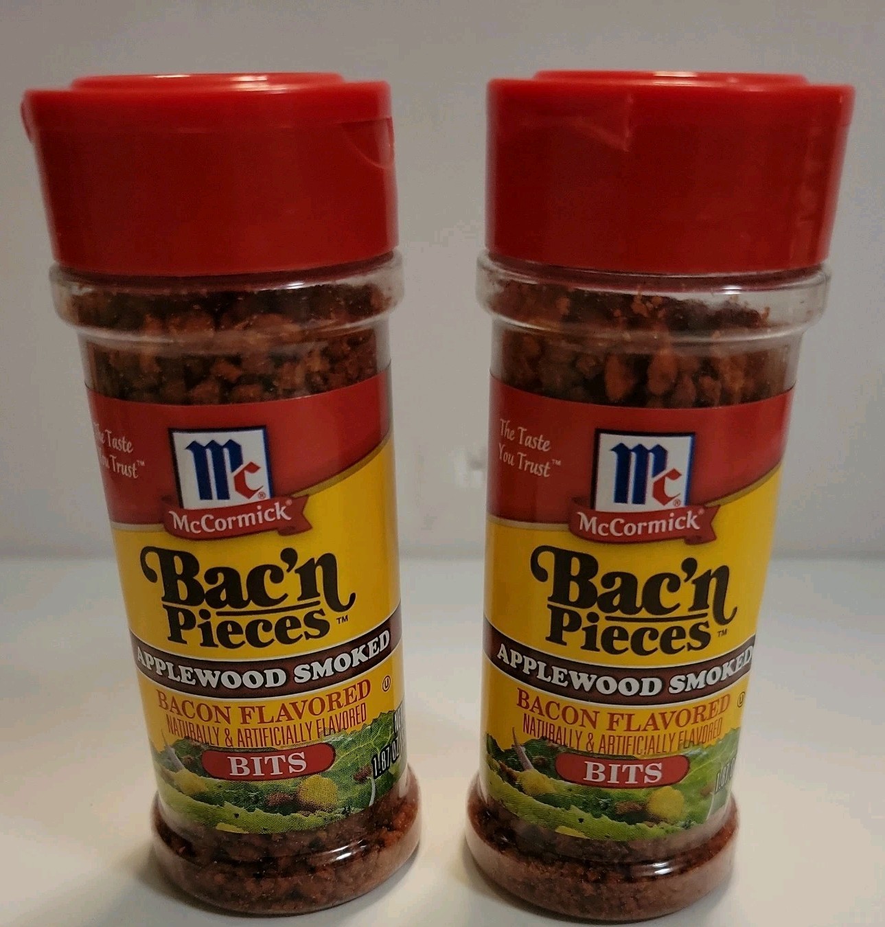 Lot 2 McCormick Bac’n Pieces Applewood-Smoked Bacon-Fld Bits,1.87 oz.Eh B.B 3/24