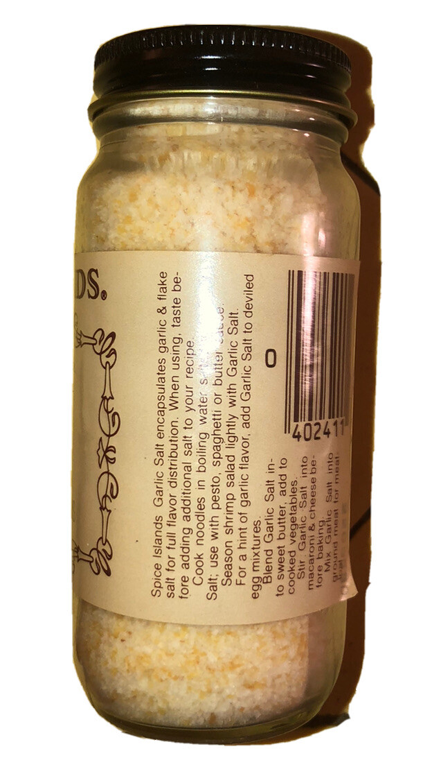 Sealed 1970’s Spice Islands Garlic Salt Glass Bottle 3.3 Oz. San Francisco