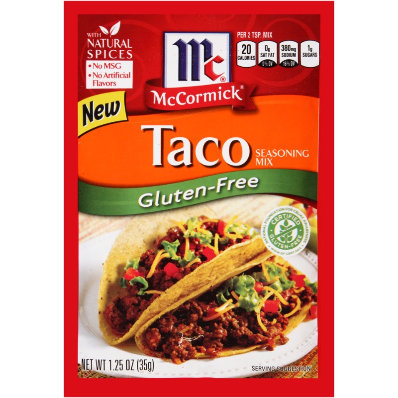3x McCormick Gluten Free Taco Seasoning Packet Spice Cooking Mexican Flavor 1.25